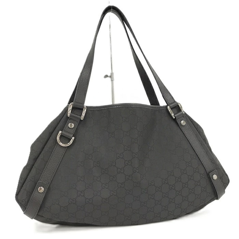 Gucci Abbey Tote Bag GG Canvas Black